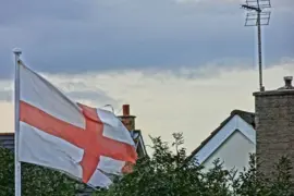 Ruffled English Flag Of St. Georges Cross
